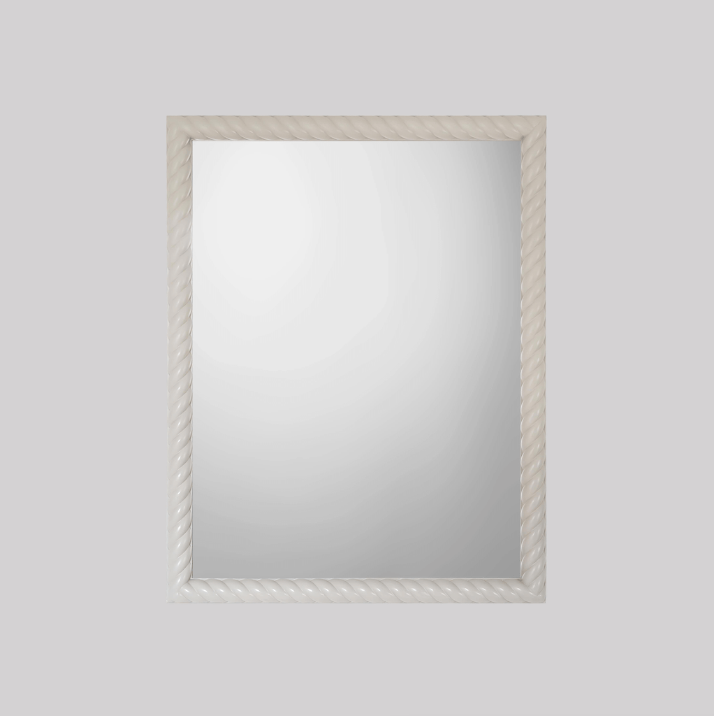 christopher mirror with thick rope style cream frame in the cotswolds